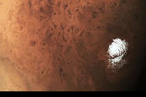 تصویری زیبا از قطب جنوب مریخ 