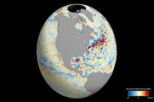 ساخت انیمیشن آب‌های زمین براساس داده‌های ماهواره ناسا