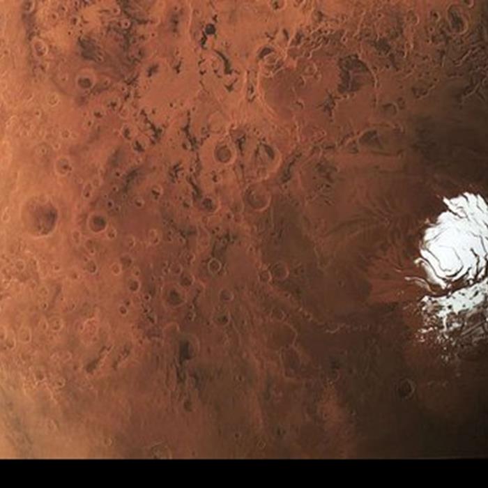 تصویری زیبا از قطب جنوب مریخ 
